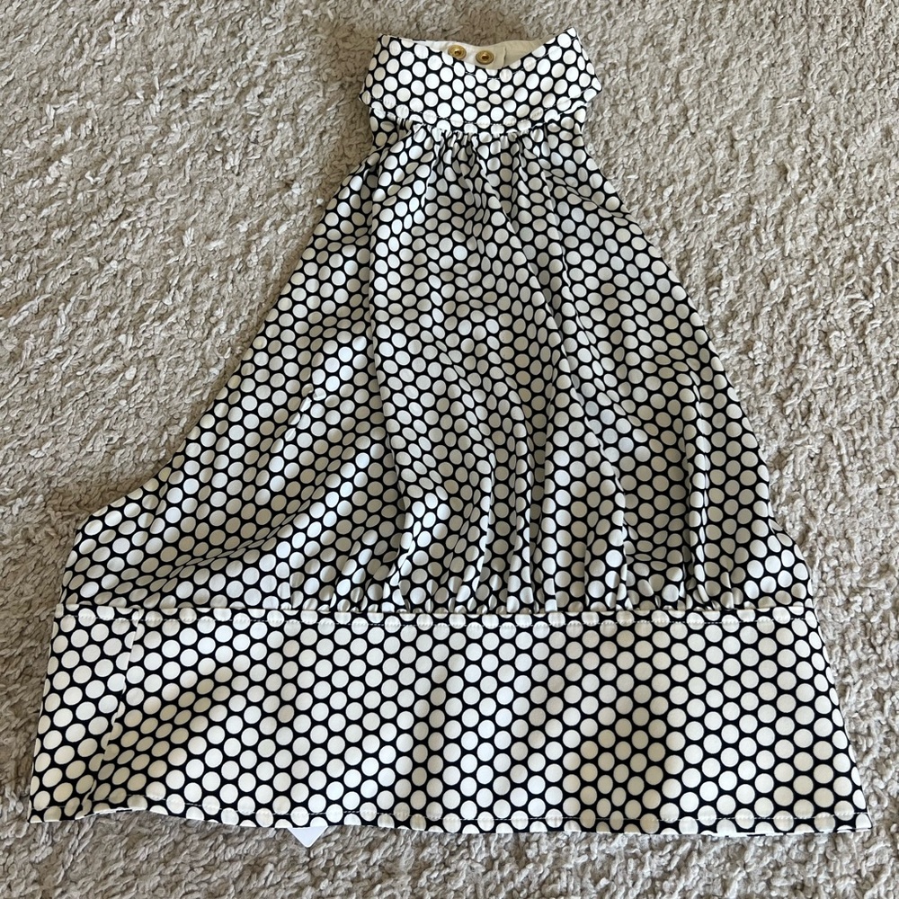 Diane Von Furstenberg Black and White Pleated Tie Front Sundress